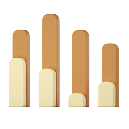 Stacked Column Chart  3D Icon