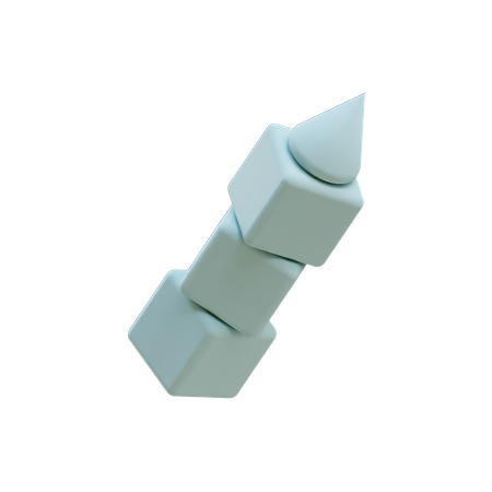 Stacked Cube Cone 3D Icon