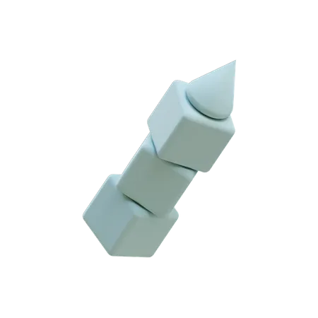 Stacked Cube Cone  3D Icon