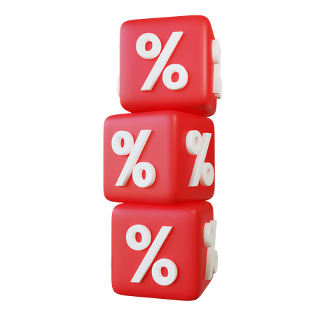 Stacked Discount Cube  3D Icon