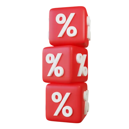 Stacked Discount Cube 3D Icon
