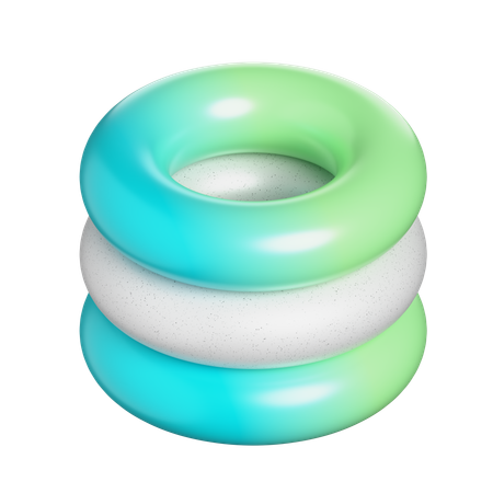 Stacked Donuts Shape  3D Icon