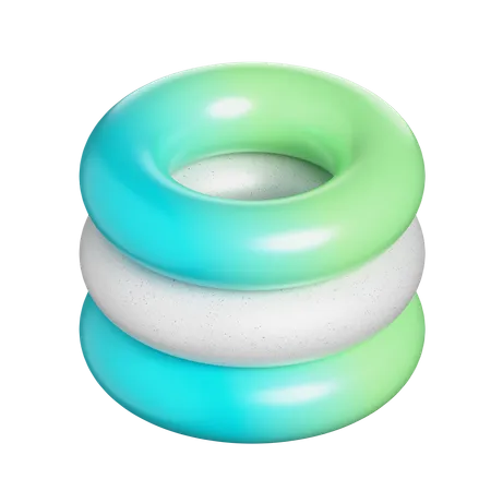 Stacked Donuts Shape  3D Icon