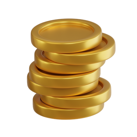 Stacked Gold Coins  3D Icon