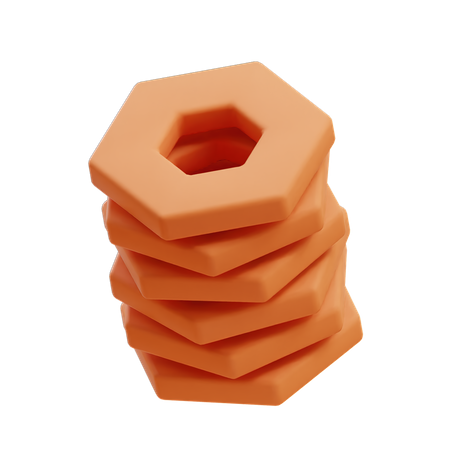 Stacked Octagonal Rings 3D Illustration