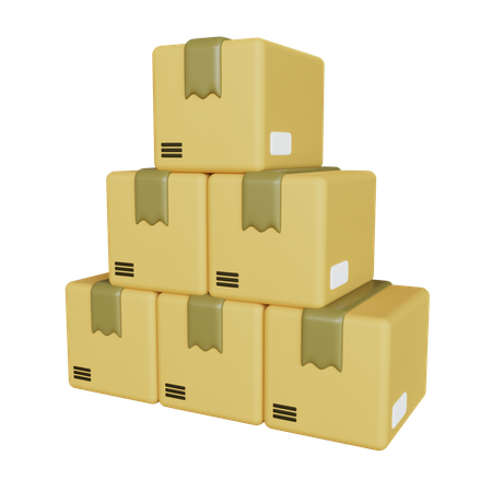 Stacked Package Box  3D Icon