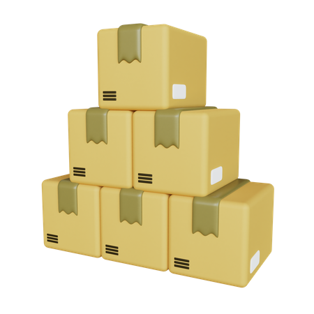 Stacked Package Box  3D Icon