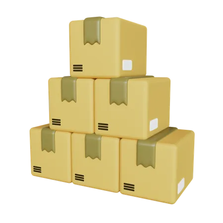 Stacked Package Box  3D Icon