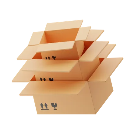 Stacked packages box  3D Illustration