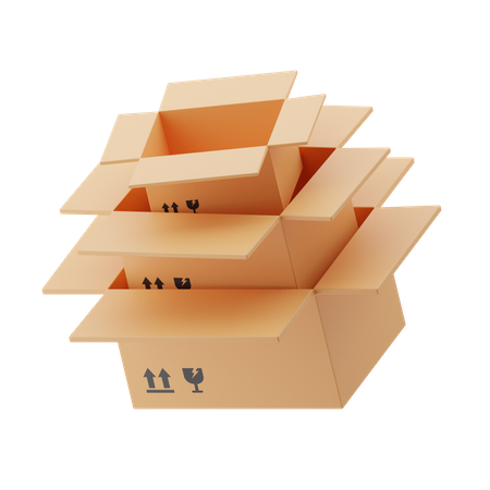 Stacked packages box 3D Illustration