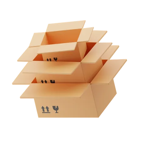 Stacked packages box 3D Illustration