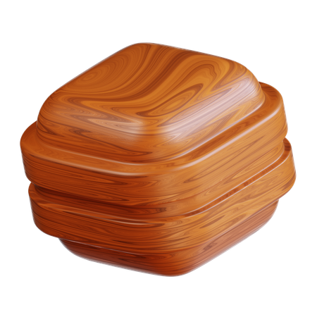 Stacked Wooden Cubes  3D Icon