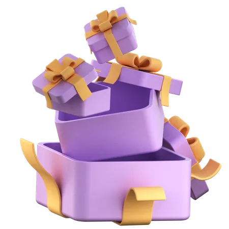 Stacking Present Boxes Illustration In 3 D Design 3D Icon