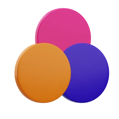 Stacking Oval Chart  3D Icon