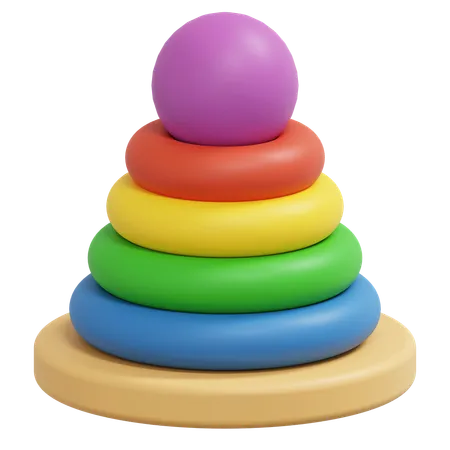 Stacking Ring Toy 3 D Icon Kids Toys Illustration 3D Icon