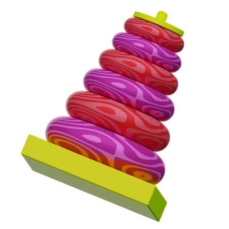 3 D Stacking Tower Toy Illustration 3D Icon