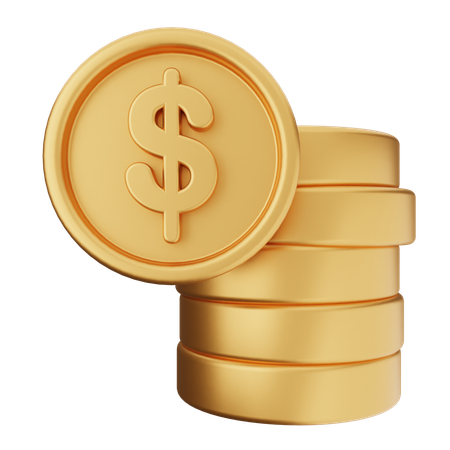 Stacks Coin Money  3D Icon