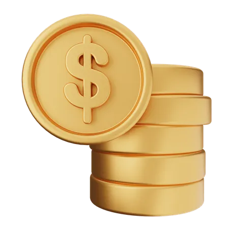 Stacks Coin Money  3D Icon