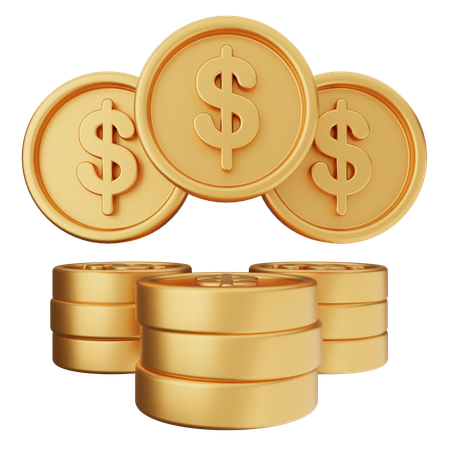 Stacks Coin Money  3D Icon