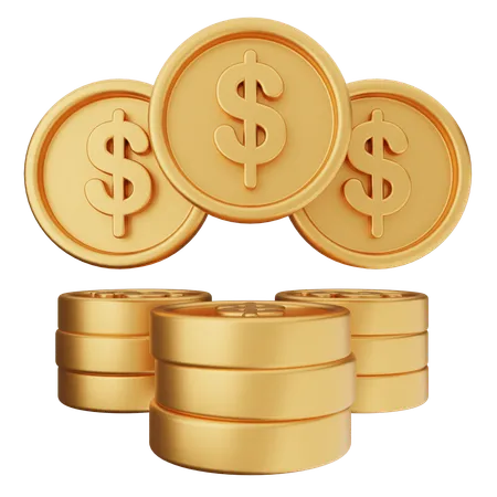 Stacks Coin Money  3D Icon