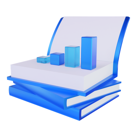 Stacks of book with chart growth up  3D Icon