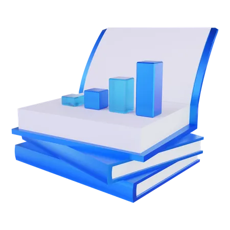 Stacks of book with chart growth up  3D Icon