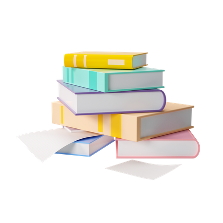 Stacks of books  3D Illustration