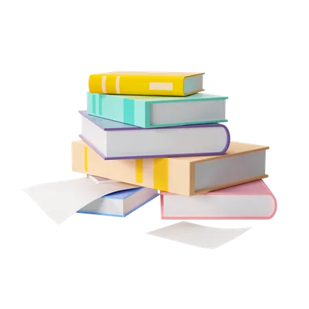 Stacks of books  3D Illustration