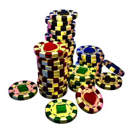 Stacks Of Casino Chips  3D Icon