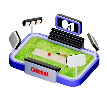 Stade de cricket  3D Icon