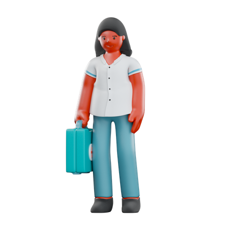 Staff Paramedic 3D Illustration