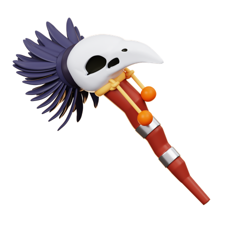 Staff With Crow Head  3D Icon