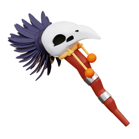 Staff With Crow Head  3D Icon