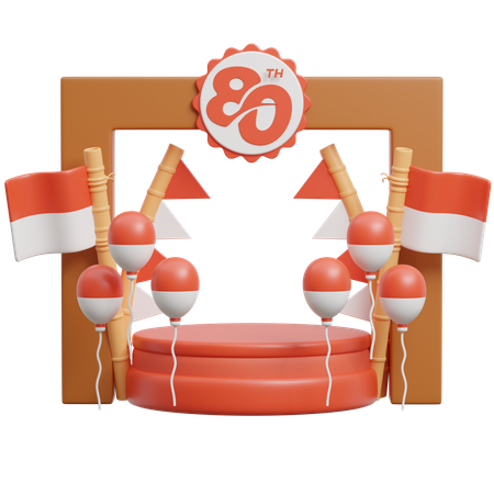 Stage Indonesian Independence Day  3D Icon