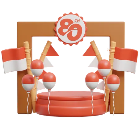 Stage Indonesian Independence Day  3D Icon