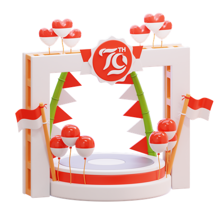 Stage Indonesian Independence Day  3D Icon