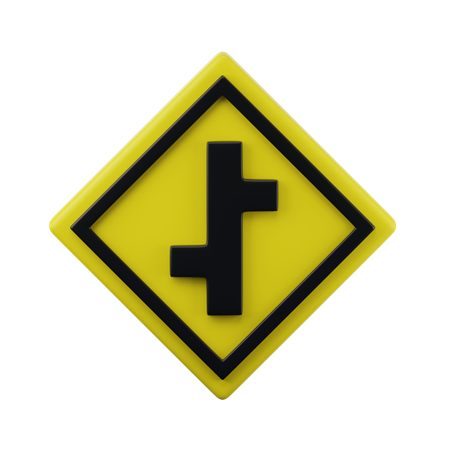 Staggered junction sign 3D Icon  3D Icon