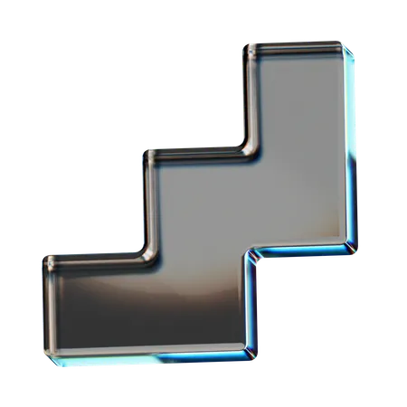 Stair Cube Abstract Shape  3D Icon