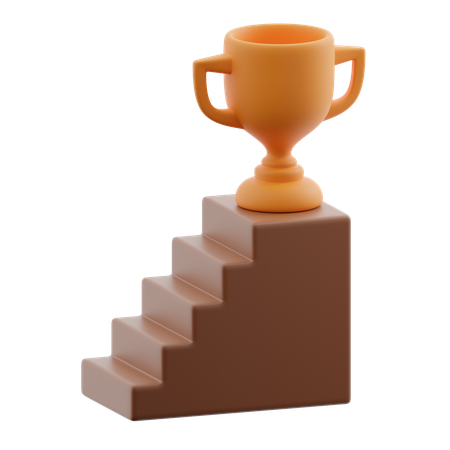 Staircase and trophy  3D Icon