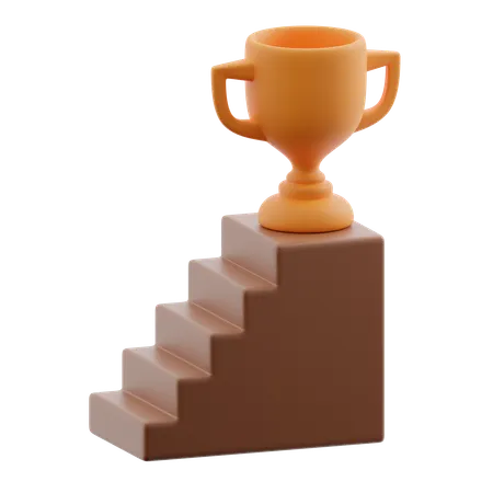 Staircase and trophy  3D Icon