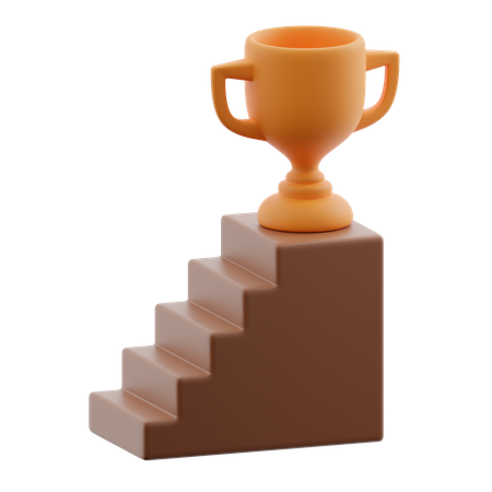 Staircase and trophy  3D Icon