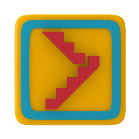 Staircase Sign  3D Icon