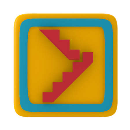 Staircase Sign  3D Icon