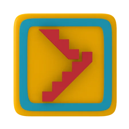 Staircase Sign  3D Icon