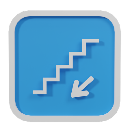 Stairs Down  3D Icon
