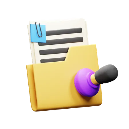 Stamp Document  3D Icon