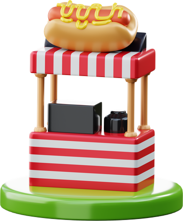 Stand de hot-dog  3D Icon