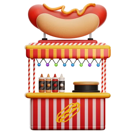 Stand de hot-dog  3D Icon