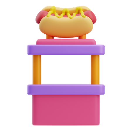 Stand de hot-dog  3D Icon