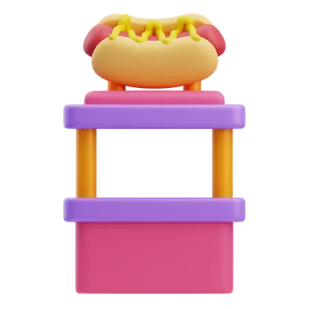 Stand de hot-dog  3D Icon